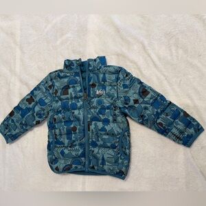 REI Kids Geometric Blue Puffer Jacket